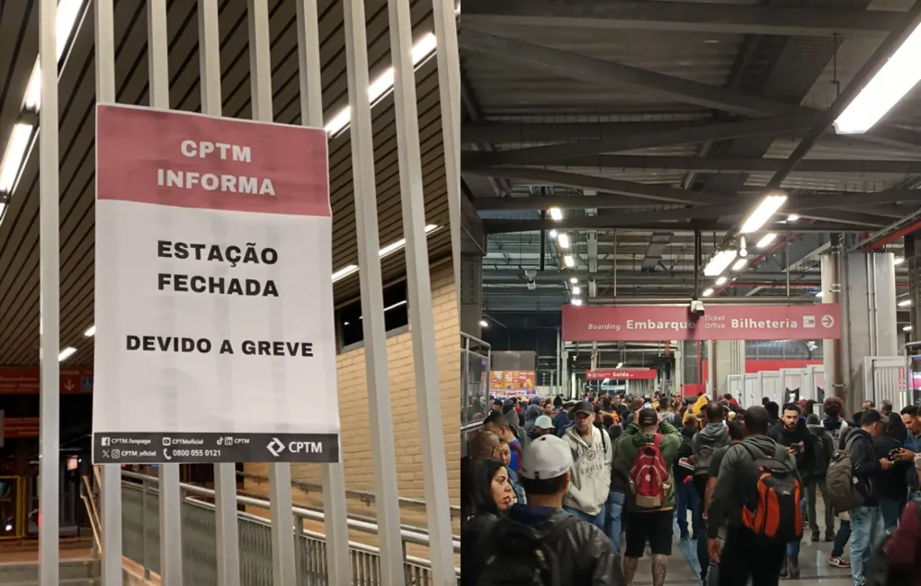 Greve na CPTM provoca superlotação e paralisa linhas na zona leste de São Paulo